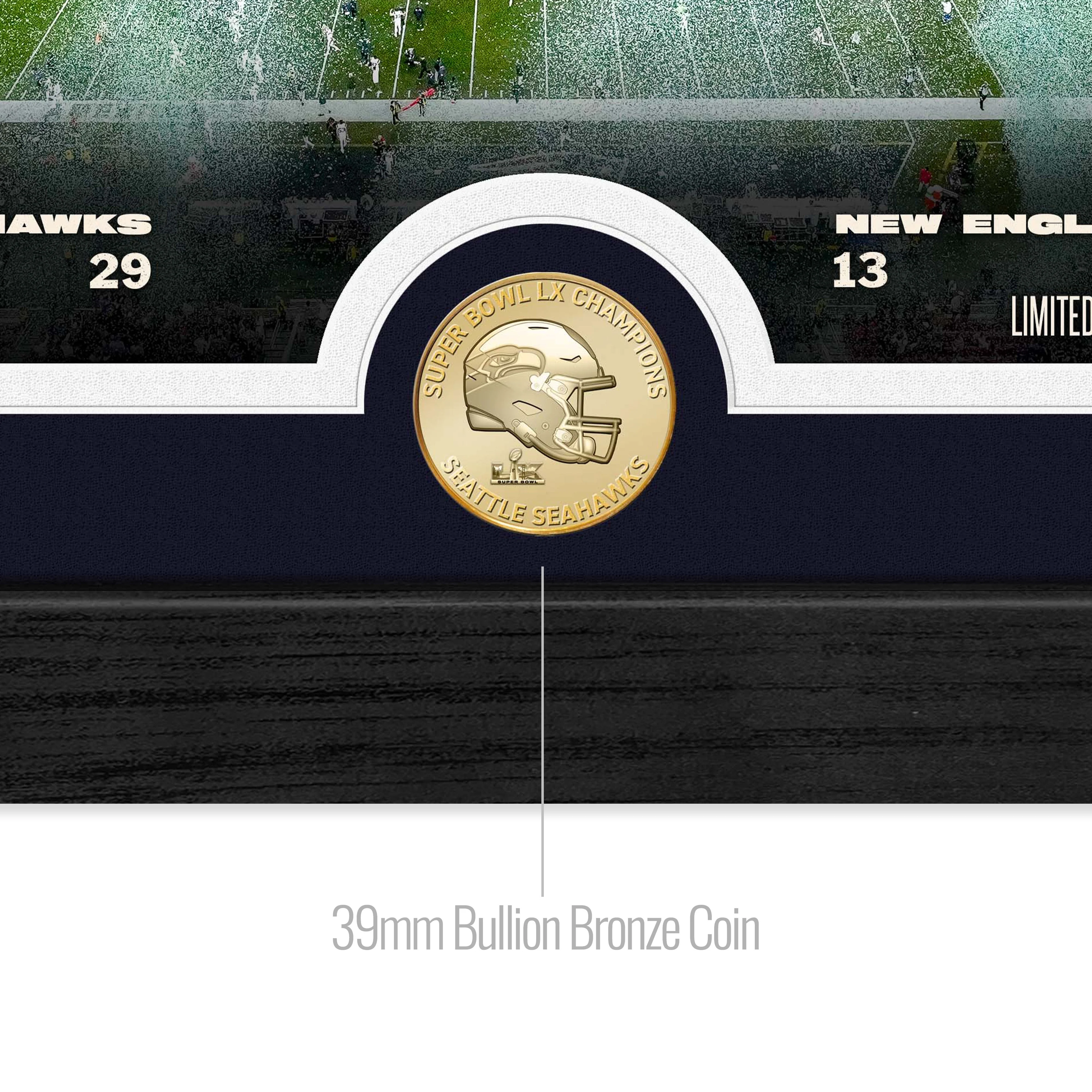 Seattle Seahawks Super Bowl LX Champions Celebration Bronze Coin Photo Mint - Image 2