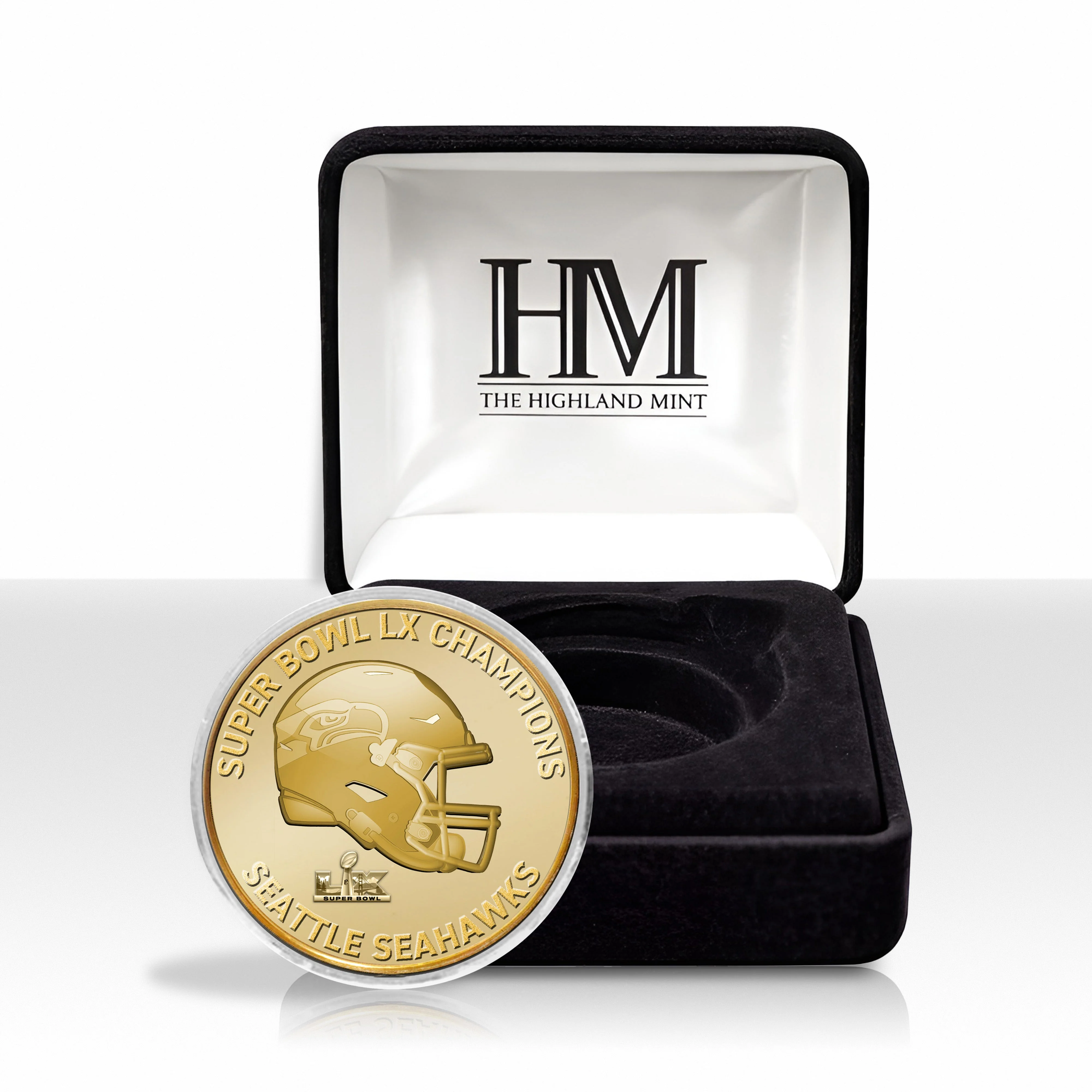 Seattle Seahawks Super Bowl LX Champions Gold Plated Coin - Image 4