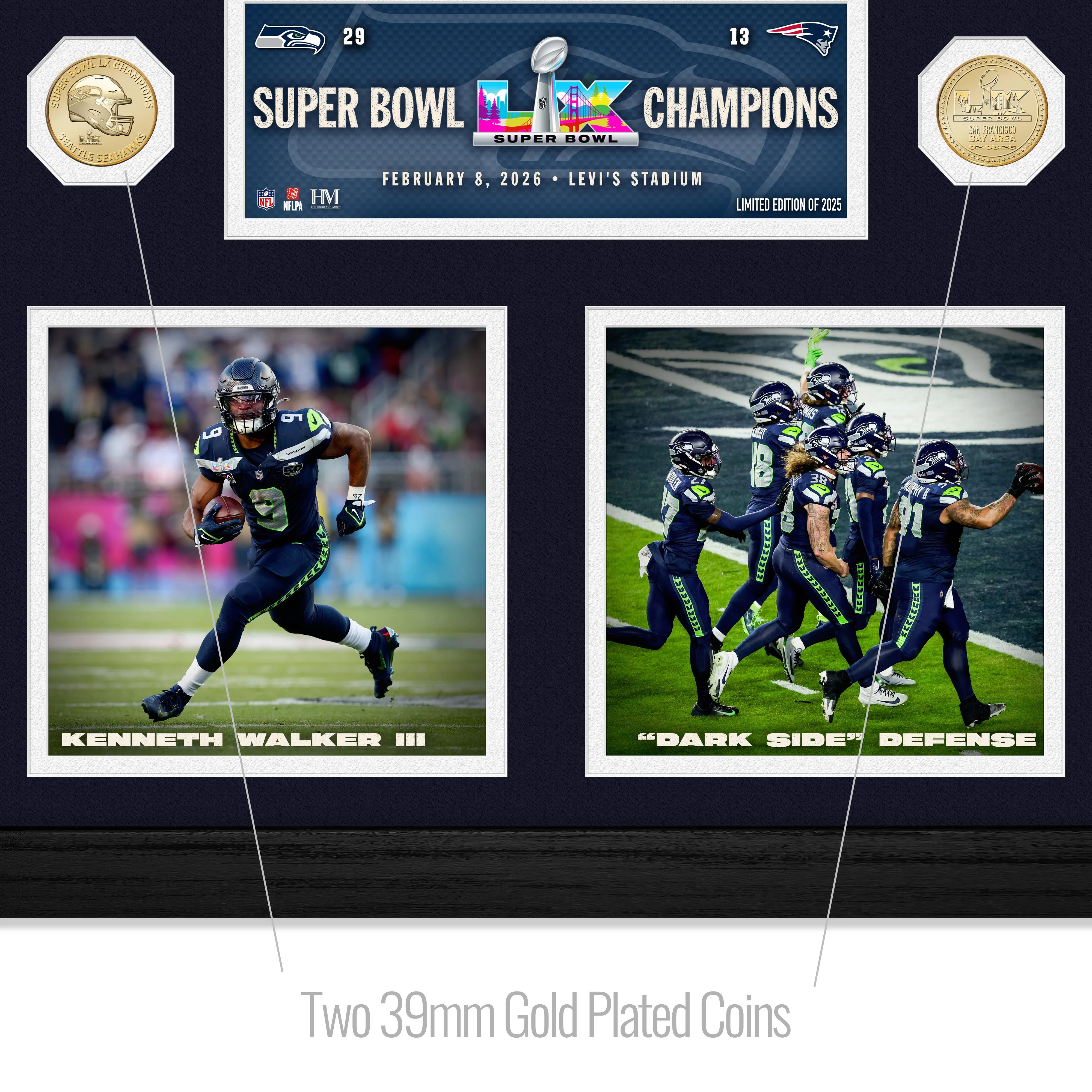 Seattle Seahawks Super Bowl LX Champions Memorable Moments Bronze Coin Photo Mint - Image 2
