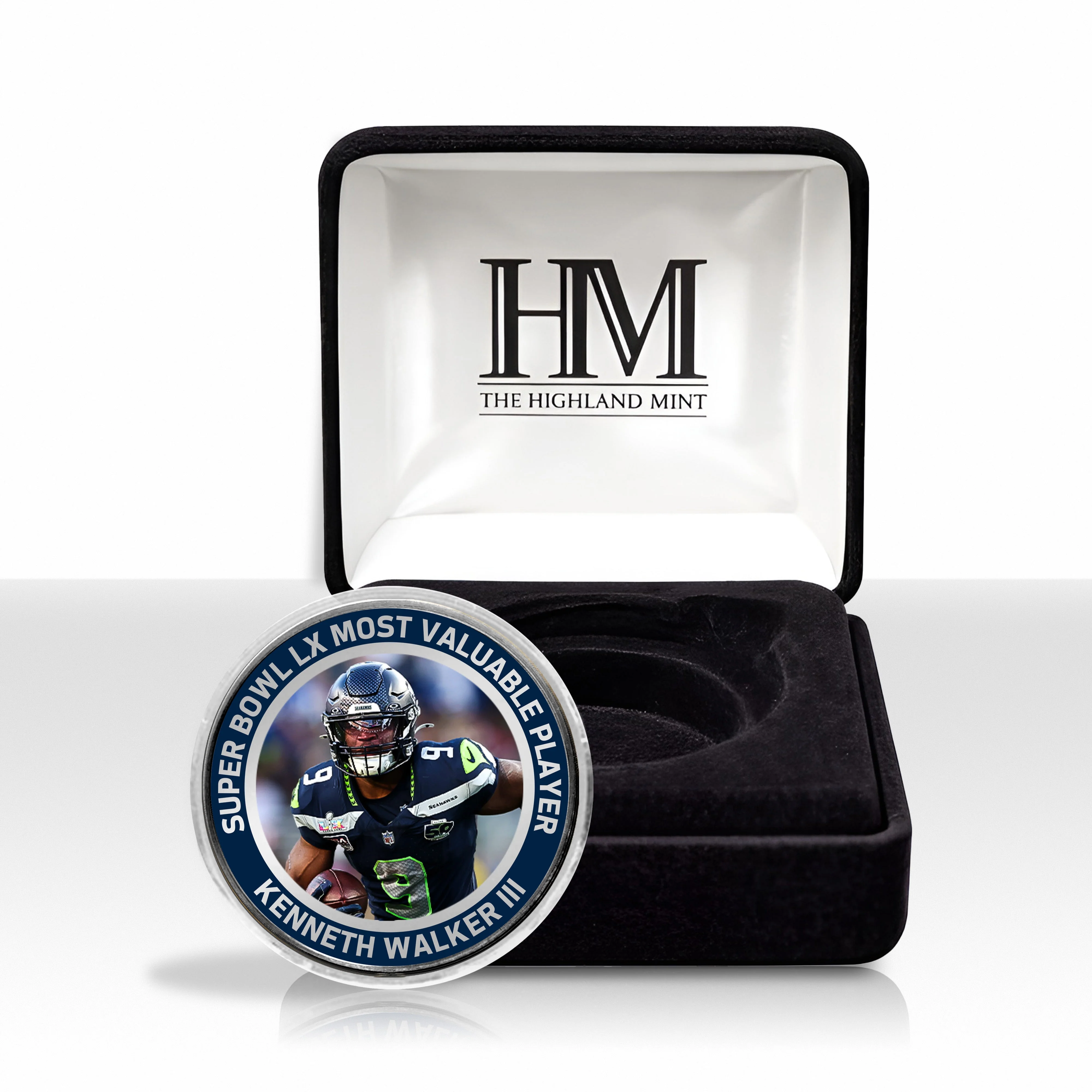 Seattle Seahawks Kenneth Walker III Super Bowl LX MVP Silver Plated Color Coin - Image 4
