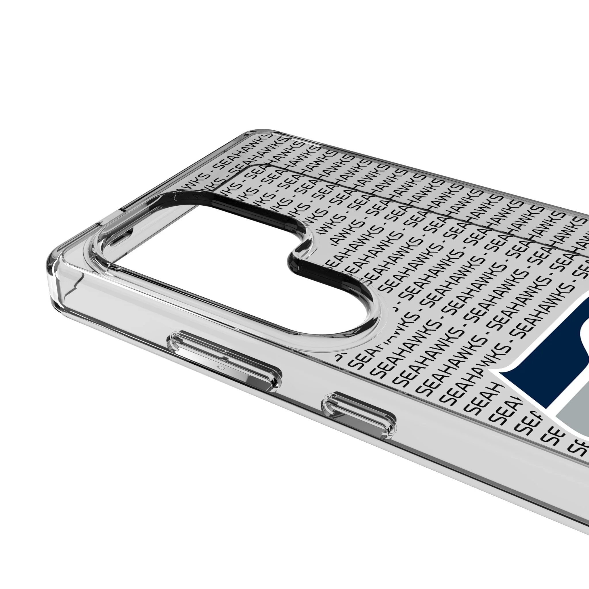 Seattle Seahawks Text Backdrop Clear Phone Case for Samsung Galaxy - Image 3