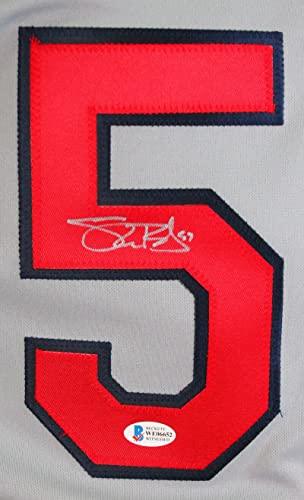 Shane Bieber Autographed Cleveland Indians Grey Majestic Jersey-Beckett W - Image 3