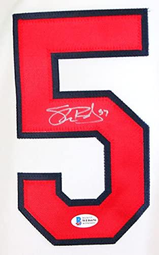 Shane Bieber Autographed Cleveland Indians White Majestic Jersey-Beckett W - Image 3