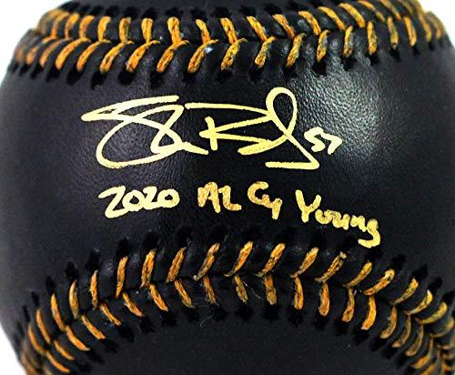 Shane Bieber Autographed Rawlings OML Black Baseball w/Insc - Beckett W Auth Gold - Image 3