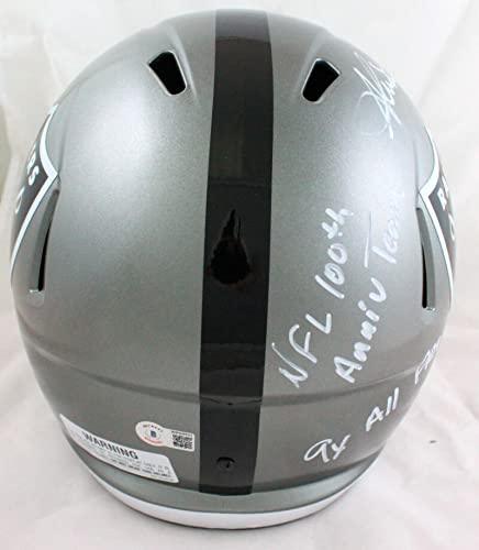 Shane Lechler Autographed Oakland Raiders F/S Flash Helmet w/3 Insc.-Beckett W Hologram White - Image 3