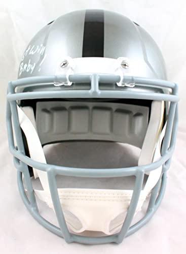 Shane Lechler Autographed Oakland Raiders F/S Flash Helmet w/3 Insc.-Beckett W Hologram White - Image 4
