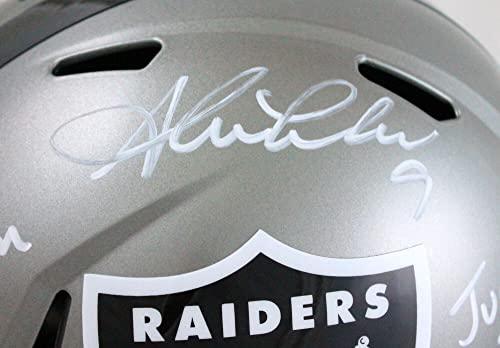 Shane Lechler Autographed Oakland Raiders F/S Flash Helmet w/3 Insc.-Beckett W Hologram White - Image 8