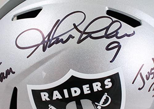 Shane Lechler Autographed Oakland Raiders F/S Helmet w/3 Insc.-Beckett W Hologram - Image 8
