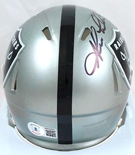 Shane Lechler Autographed Oakland Raiders Flash Speed Mini Helmet-Beckett W Hologram Black - Image 2