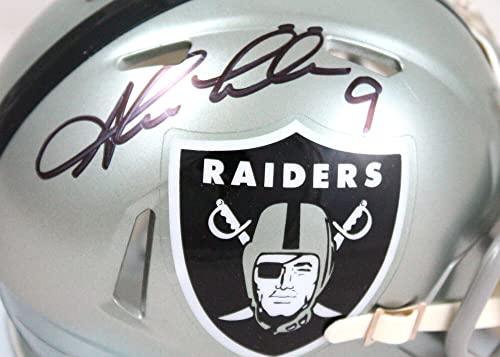 Shane Lechler Autographed Oakland Raiders Flash Speed Mini Helmet-Beckett W Hologram Black - Image 3
