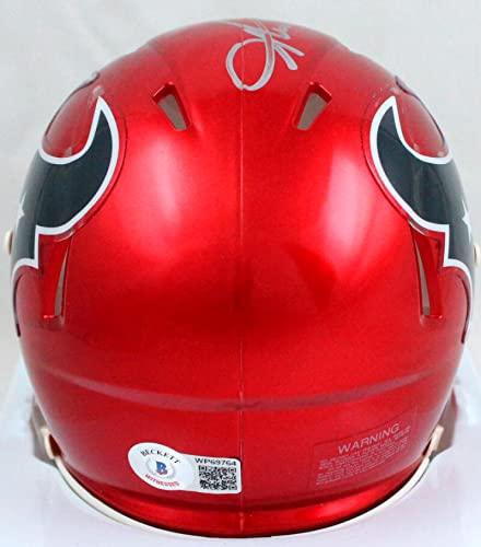 Shane Lechler Autographed Oakland Raiders Flash Speed Mini Helmet-Beckett W Hologram Black - Image 2