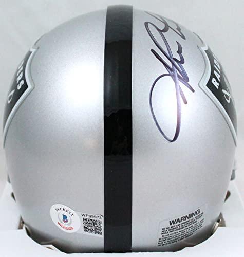 Shane Lechler Autographed Oakland Raiders Mini Helmet-Beckett W hologram - Image 2