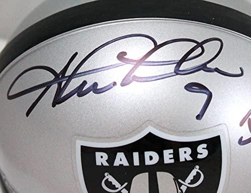 Shane Lechler Autographed Oakland Raiders Mini Helmet w/Insc.-Beckett W Hologram Black - Image 4