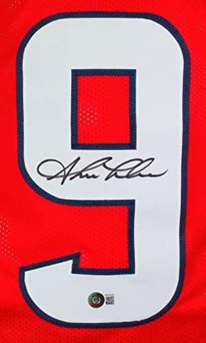 Shane Lechler Autographed Red Pro Style Jersey- Beckett W Hologram Black - Image 3
