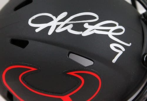 Shane Lechler Autographed Texans Eclipse Speed Mini Helmet-Beckett W Hologram Silver - Image 3