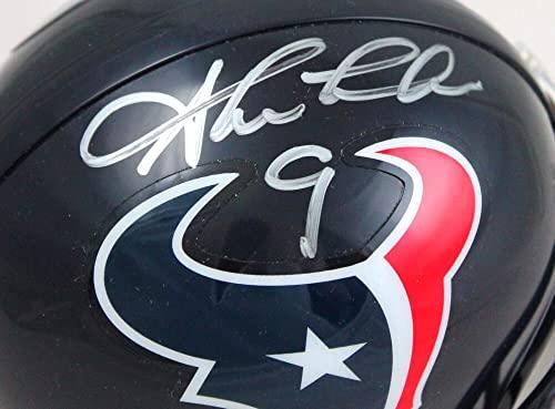Shane Lechler Autographed Texans Mini Helmet-Beckett W Hologram Silver - Image 3