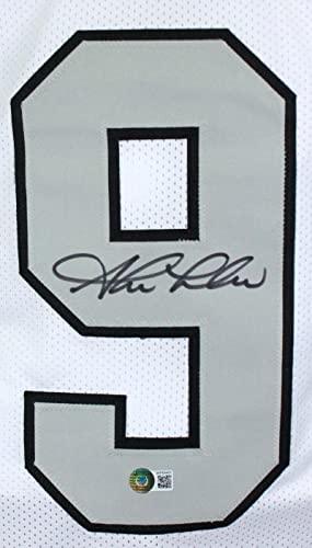 Shane Lechler Autographed White Pro Style Jersey- Beckett W Hologram Black - Image 3