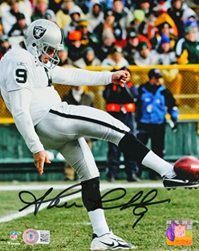Shane Lechler Signed Raiders 8x10 Punt Photo- Beckett W Hologram Black
