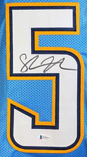 Shawne Merriman Autographed Lt. Blue Pro Style Jersey - Beckett W Auth - Image 3