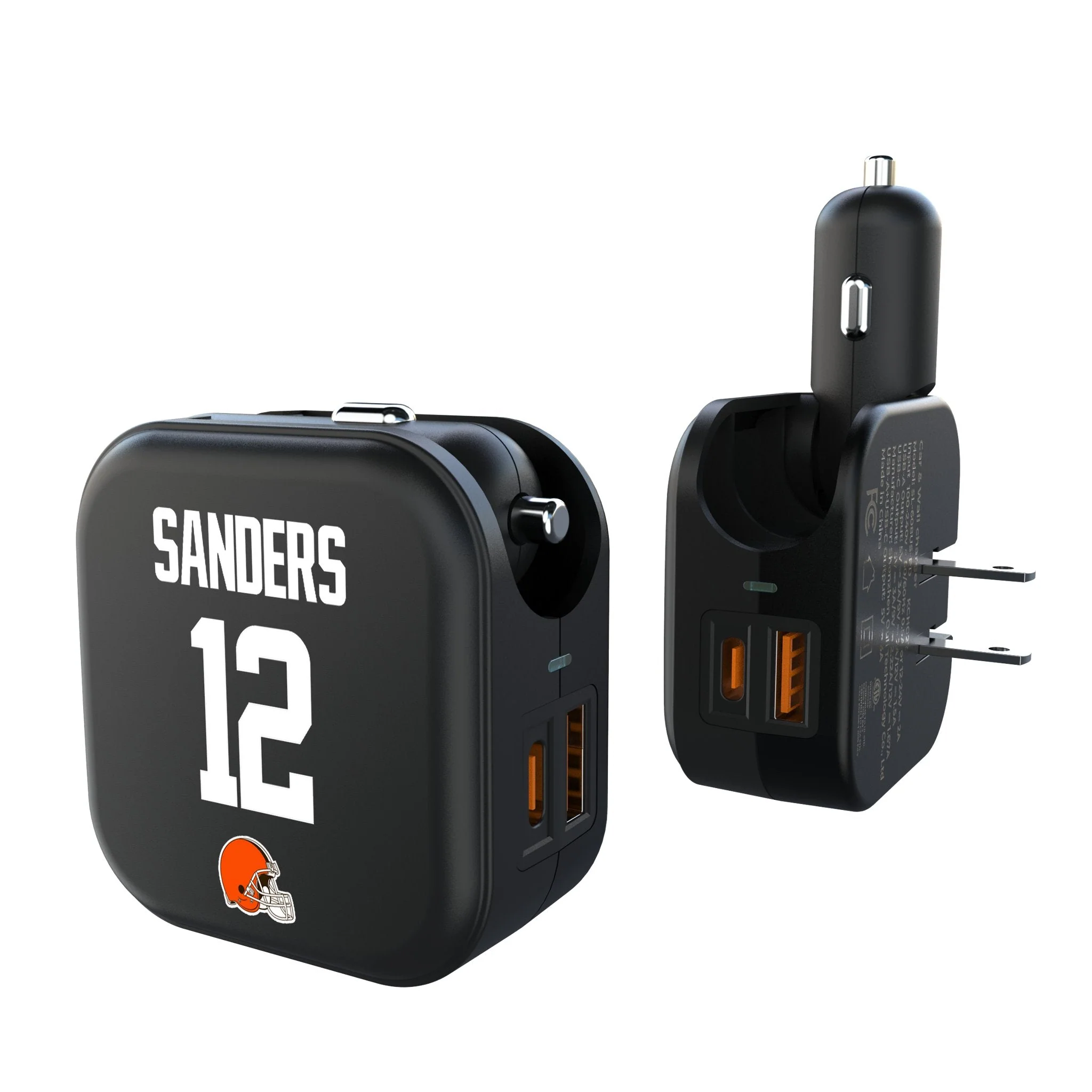 Shedeur Sanders Cleveland Browns 12 Game Tactic 2 in 1 USB A/C Charger