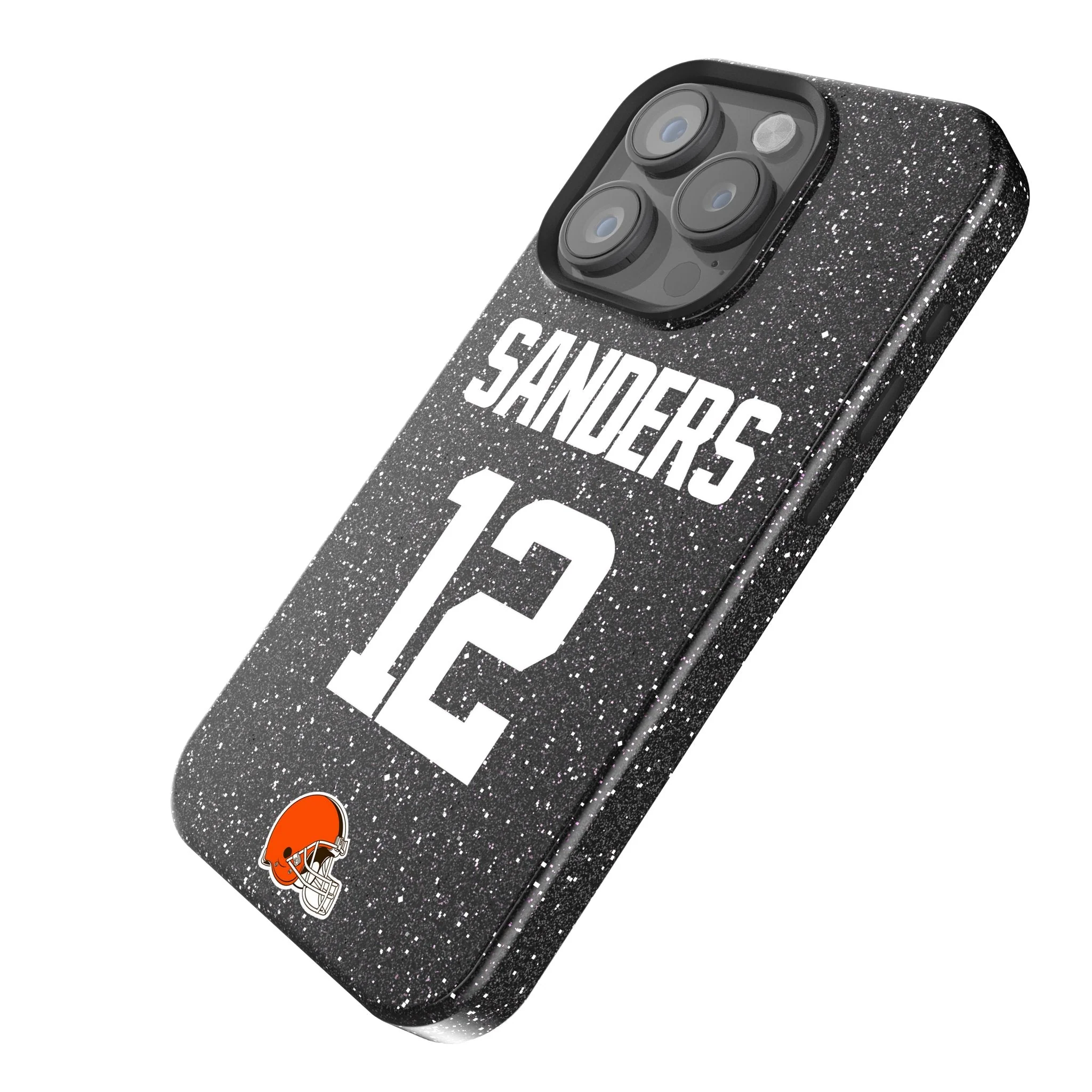 Shedeur Sanders Cleveland Browns 12 Game Tactic Bling Phone Case for Apple iPhone - Image 2