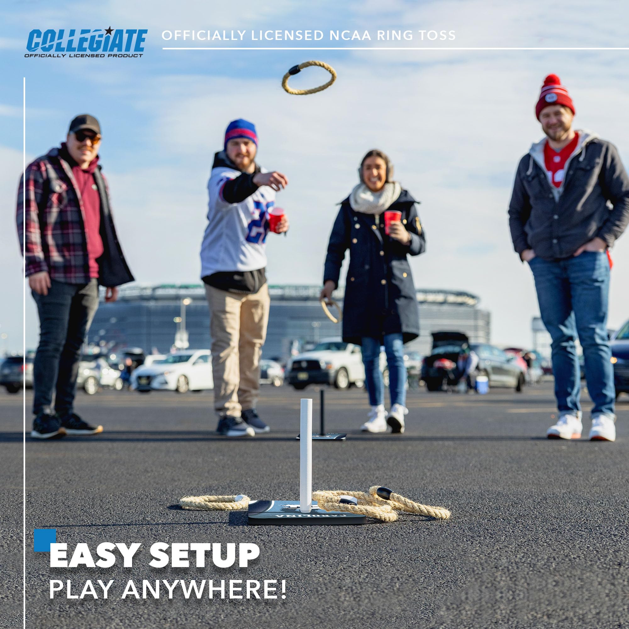 Solid Wood College Quoits Set with Direct Print HD Team Graphics – Tailgate Ring Toss Game – Great Gift for Any NCAA Fan! Ring Toss Family Outdoor Games for The Beach, BBQ, or Tailgate Party - Image 2