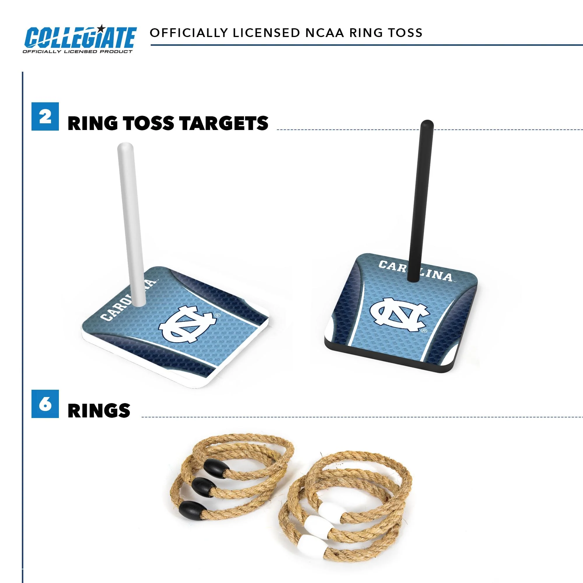 Solid Wood College Quoits Set with Direct Print HD Team Graphics – Tailgate Ring Toss Game – Great Gift for Any NCAA Fan! Ring Toss Family Outdoor Games for The Beach, BBQ, or Tailgate Party - Image 4