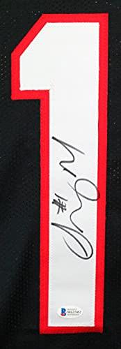 Sony Michel Autographed Black College Style Jersey - Beckett W Black - Image 3