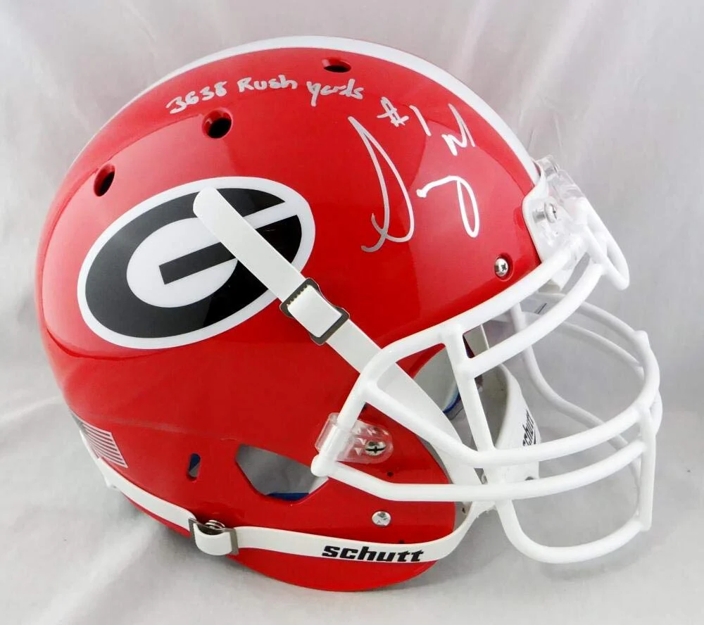 Sony Michel Autographed Georgia Bulldogs Authentic Helmet w/Rush Yds JSA-W Auth - Image 3