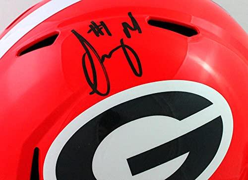 Sony Michel Autographed Georgia Bulldogs Speed F/S Helmet - Beckett W Black - Image 5