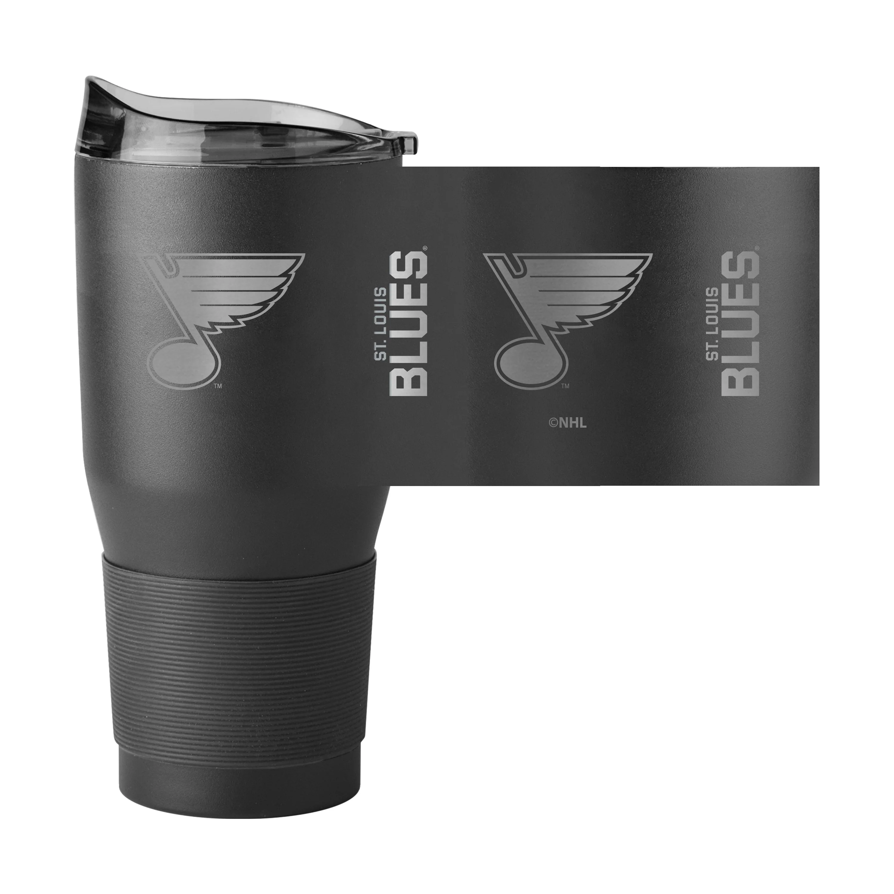 St Louis Blues Etch 30oz Black Powder Coat Tumbler - Image 2
