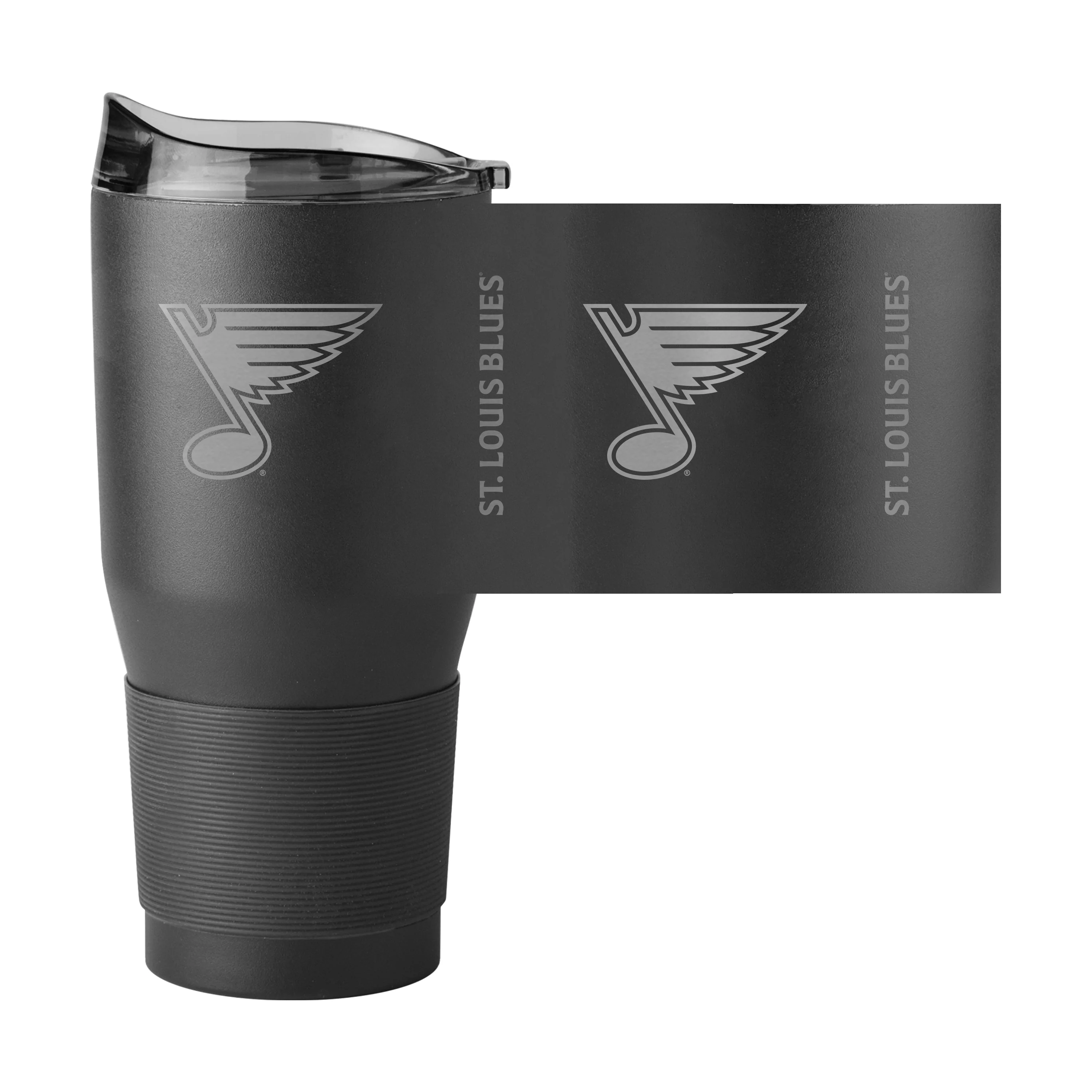 St Louis Blues Etch 30oz Black Powder Coat Tumbler - Image 3