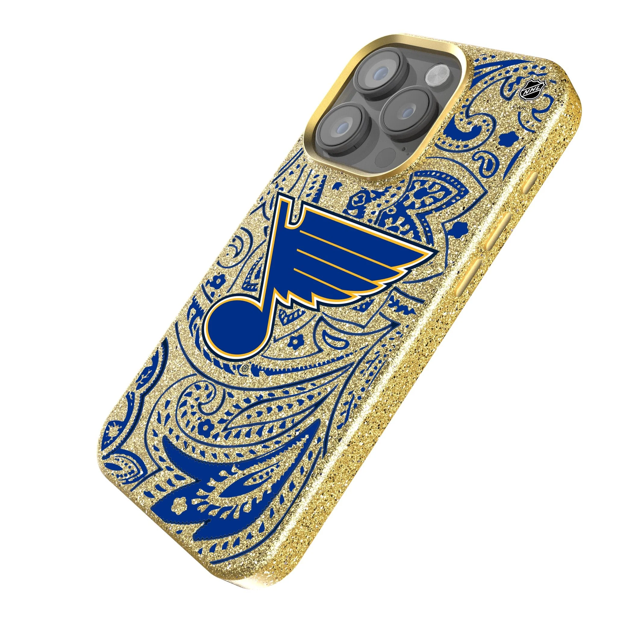 St. Louis Blues Paisley Bling Phone Case - Image 2