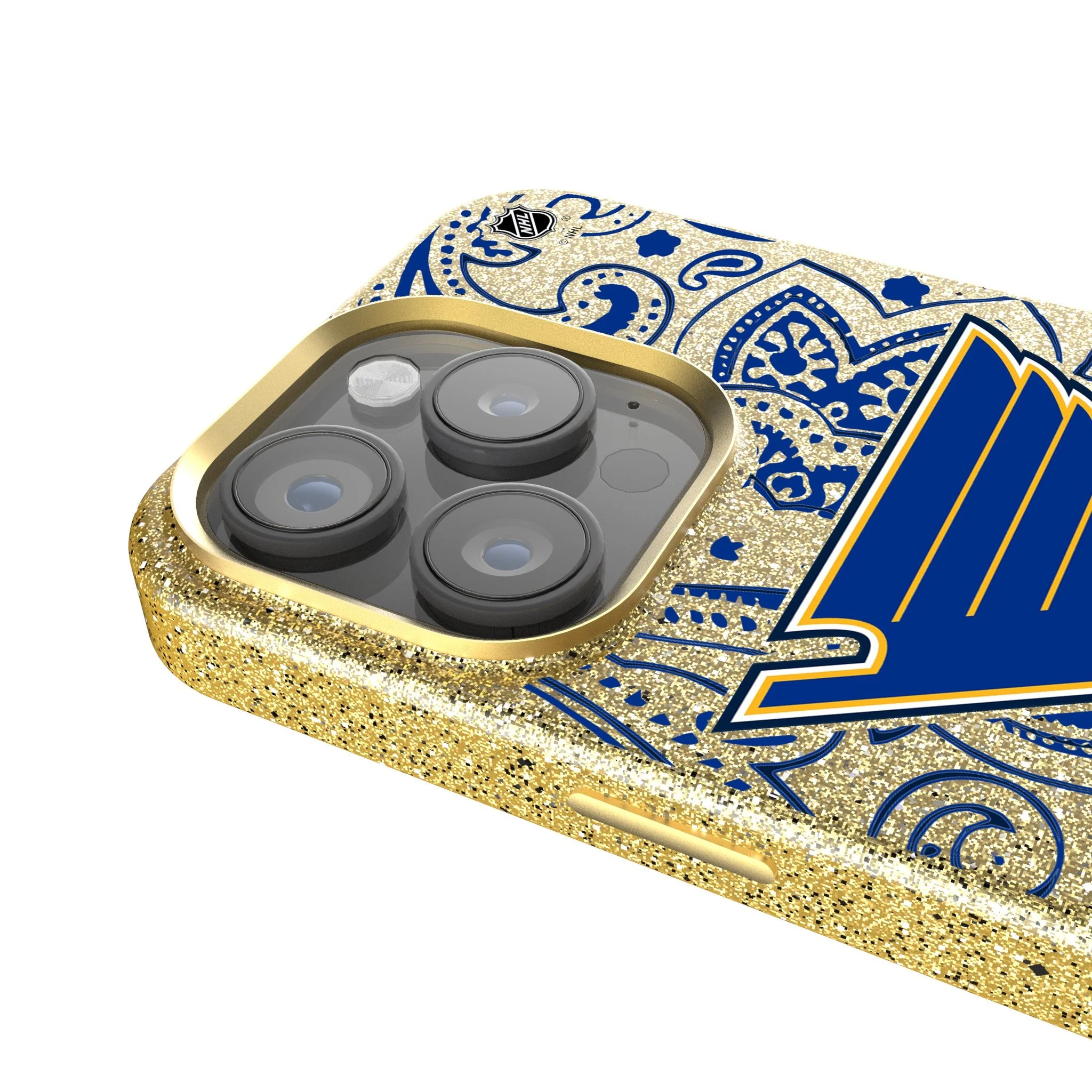 St. Louis Blues Paisley Bling Phone Case - Image 4