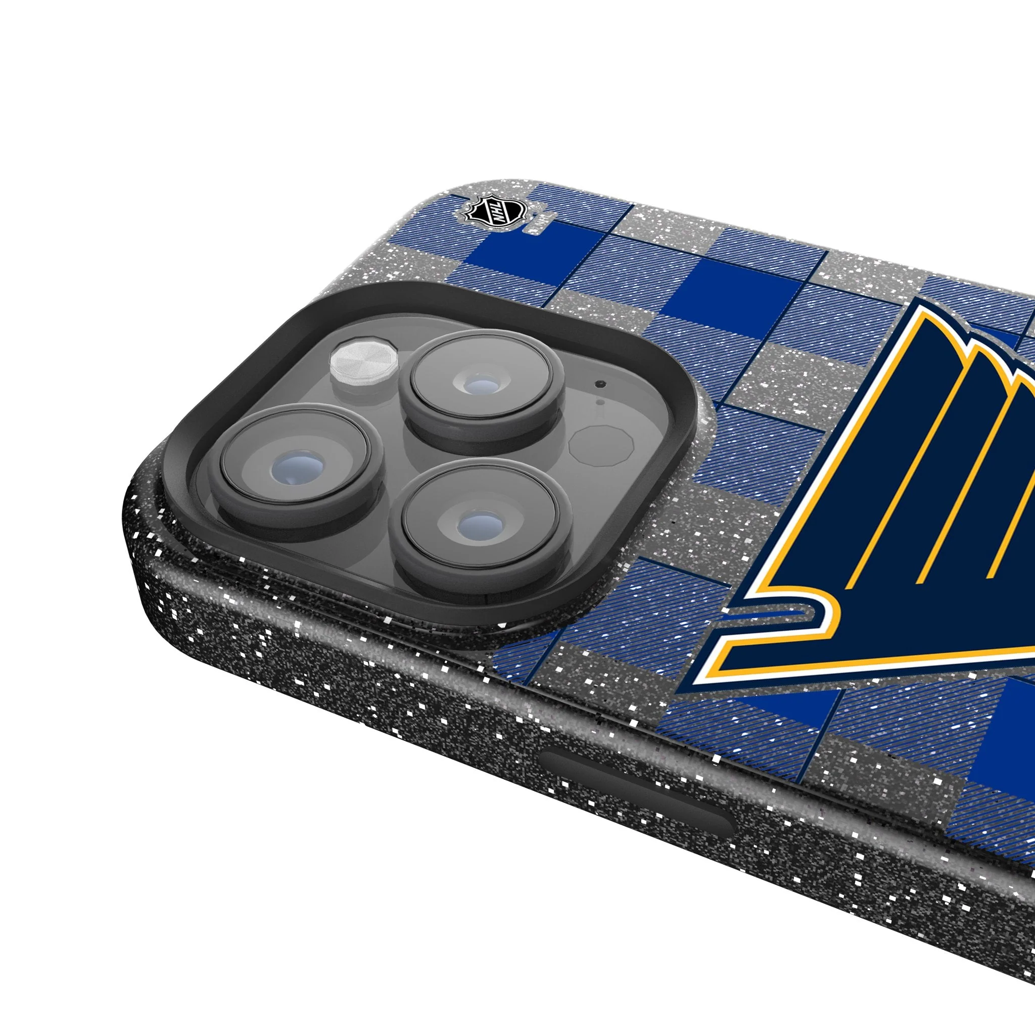 St. Louis Blues Plaid Bling Phone Case - Image 4