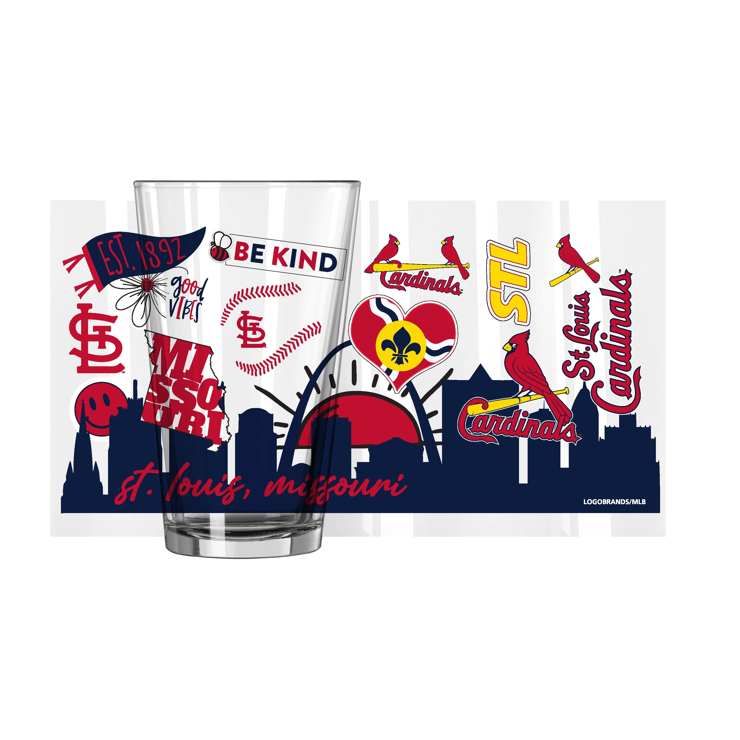 St. Louis Cardinals 16oz Native Pint Glass - Image 2