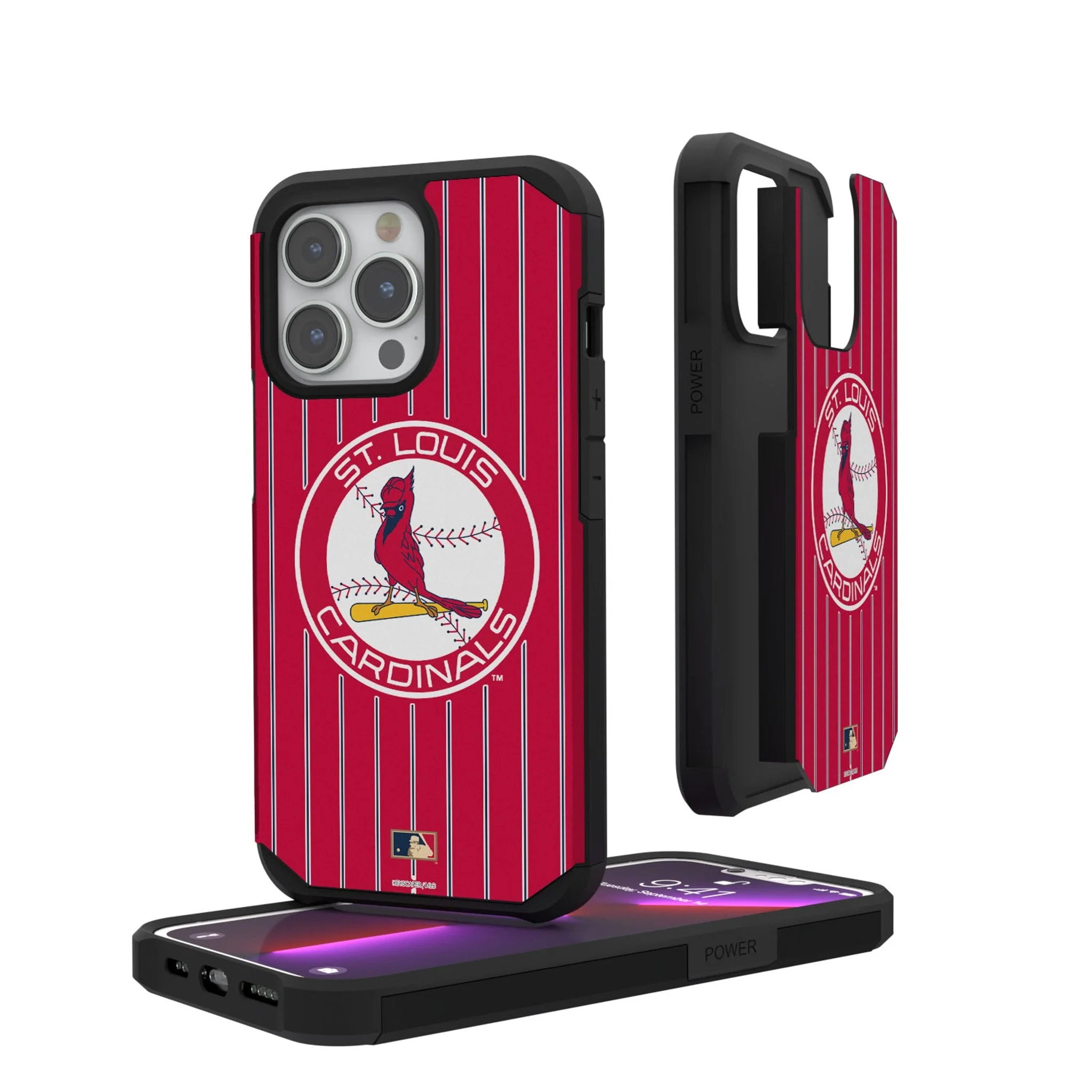 St Louis Cardinals 1966-1997 - Cooperstown Collection Pinstripe Rugged Phone Case