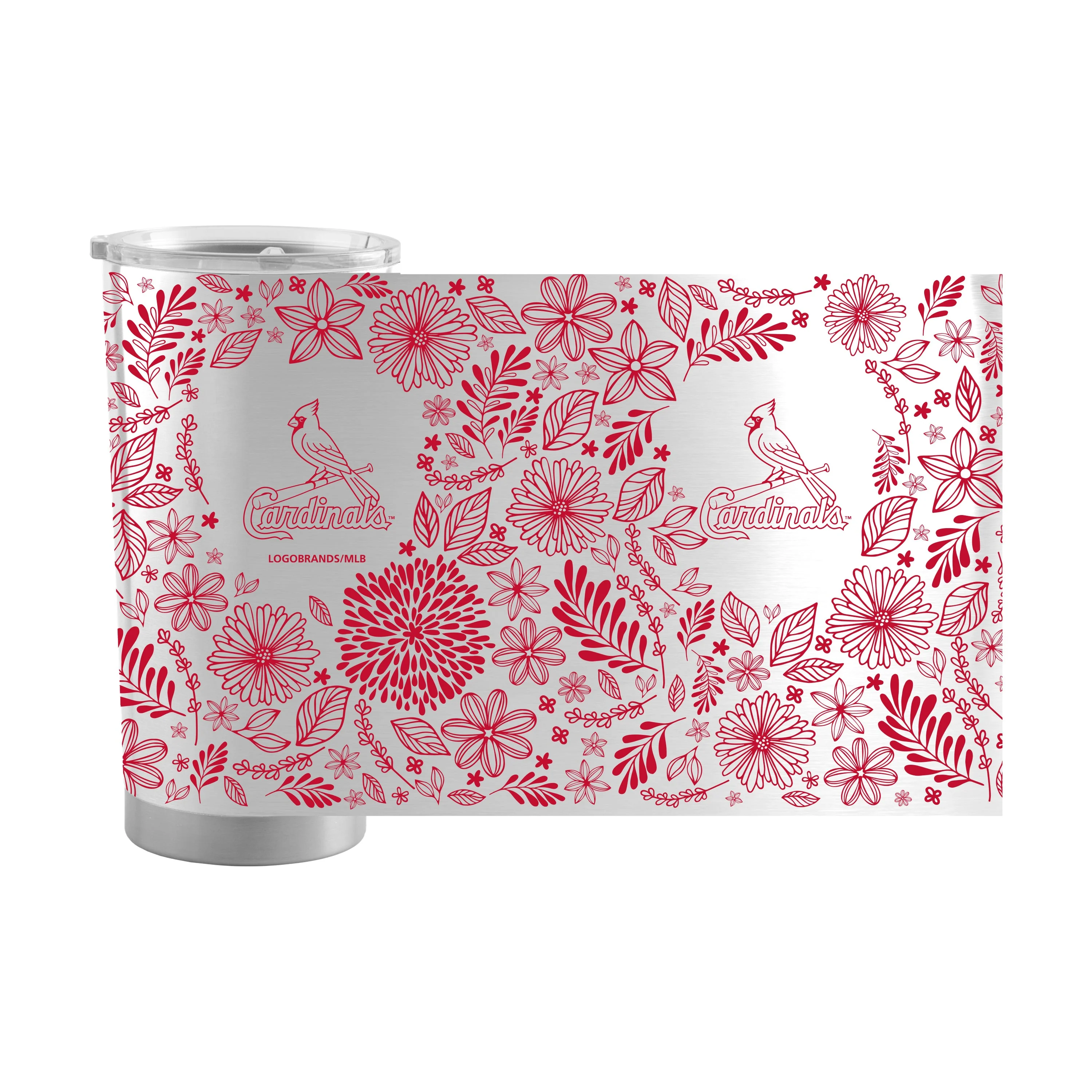 St Louis Cardinals 20oz Botanical Stainless Steel Tumbler - Image 2
