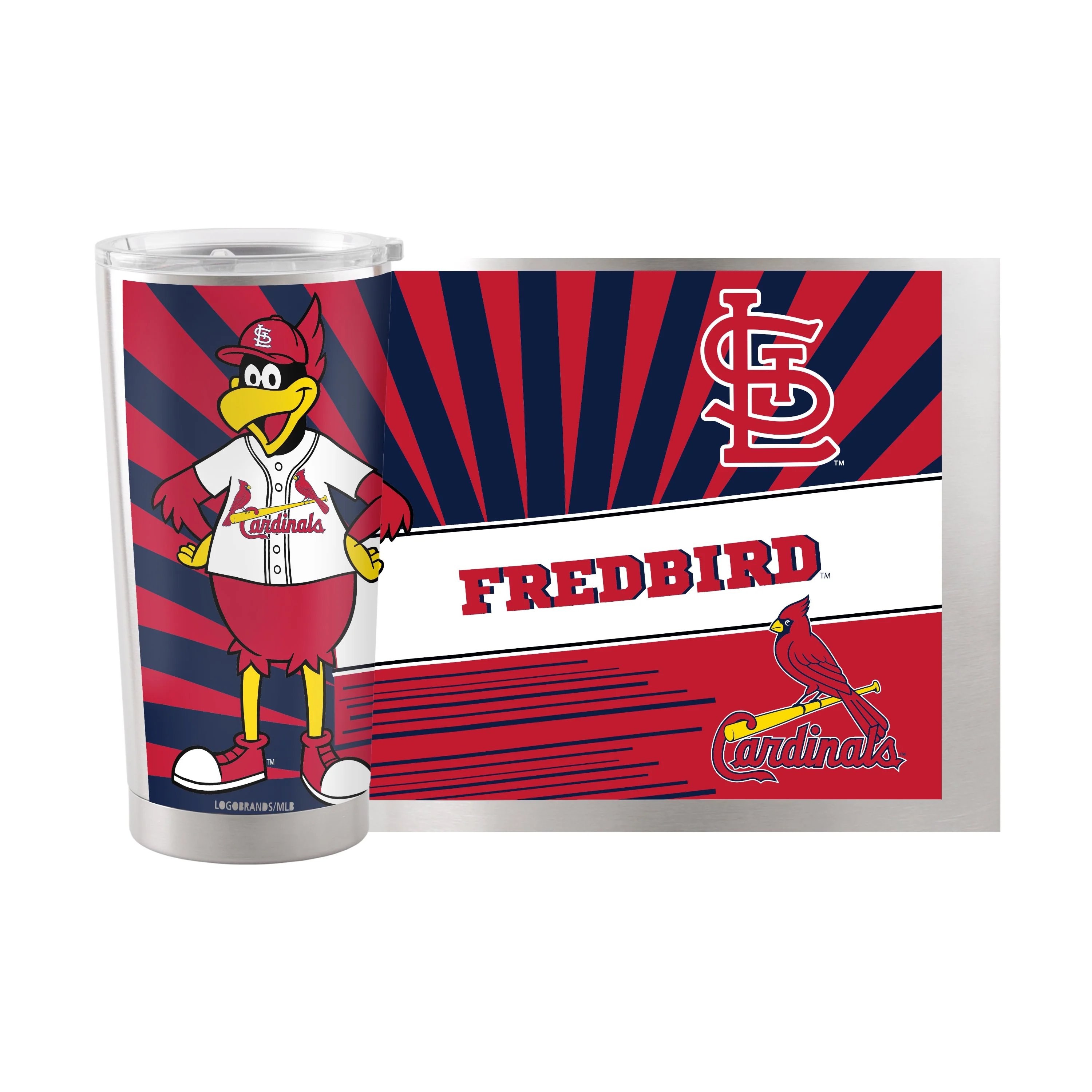 St Louis Cardinals 20oz Mascot Stainless Steel Tumbler - Image 2