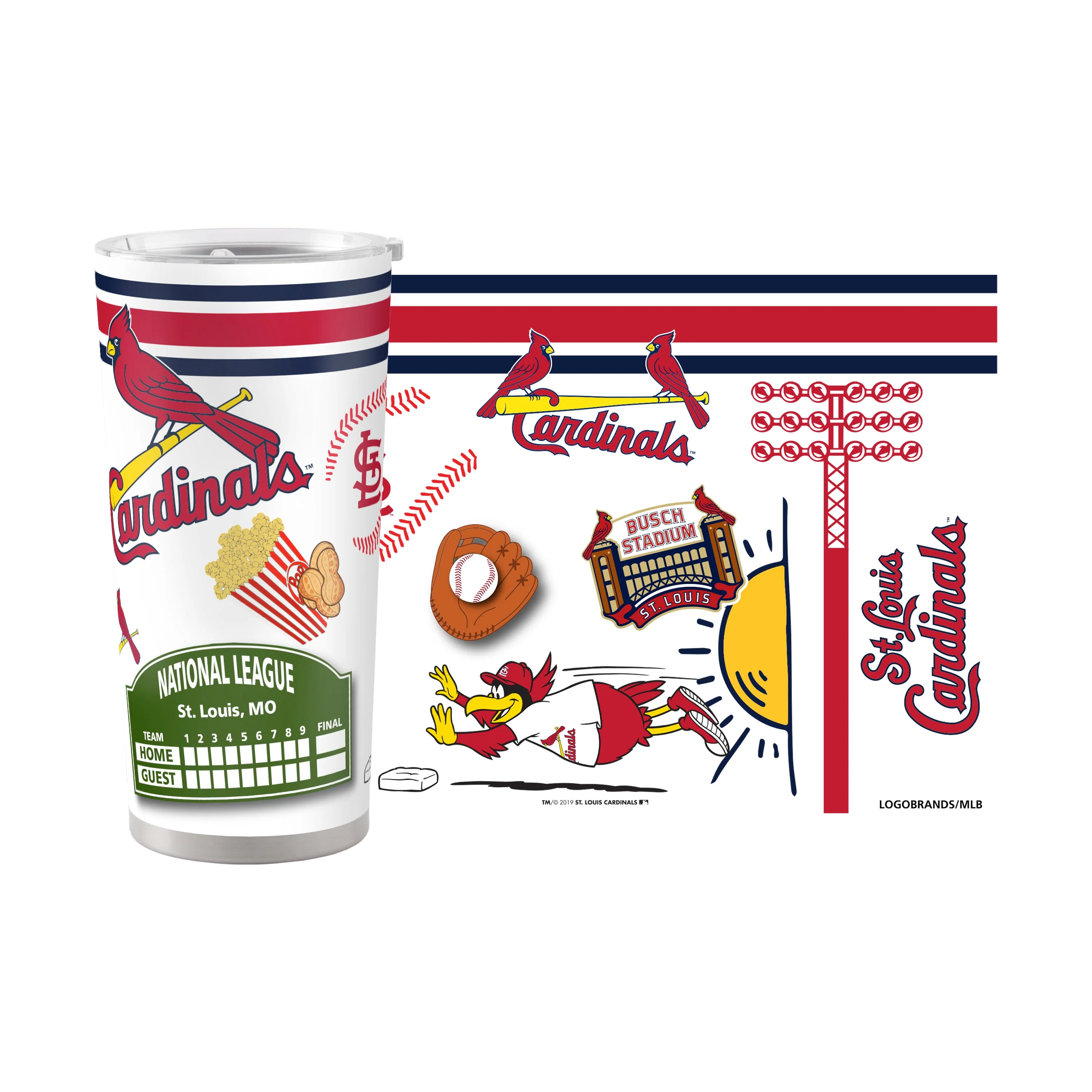 St Louis Cardinals 20oz Native Stainless Steel Tumbler - Image 2