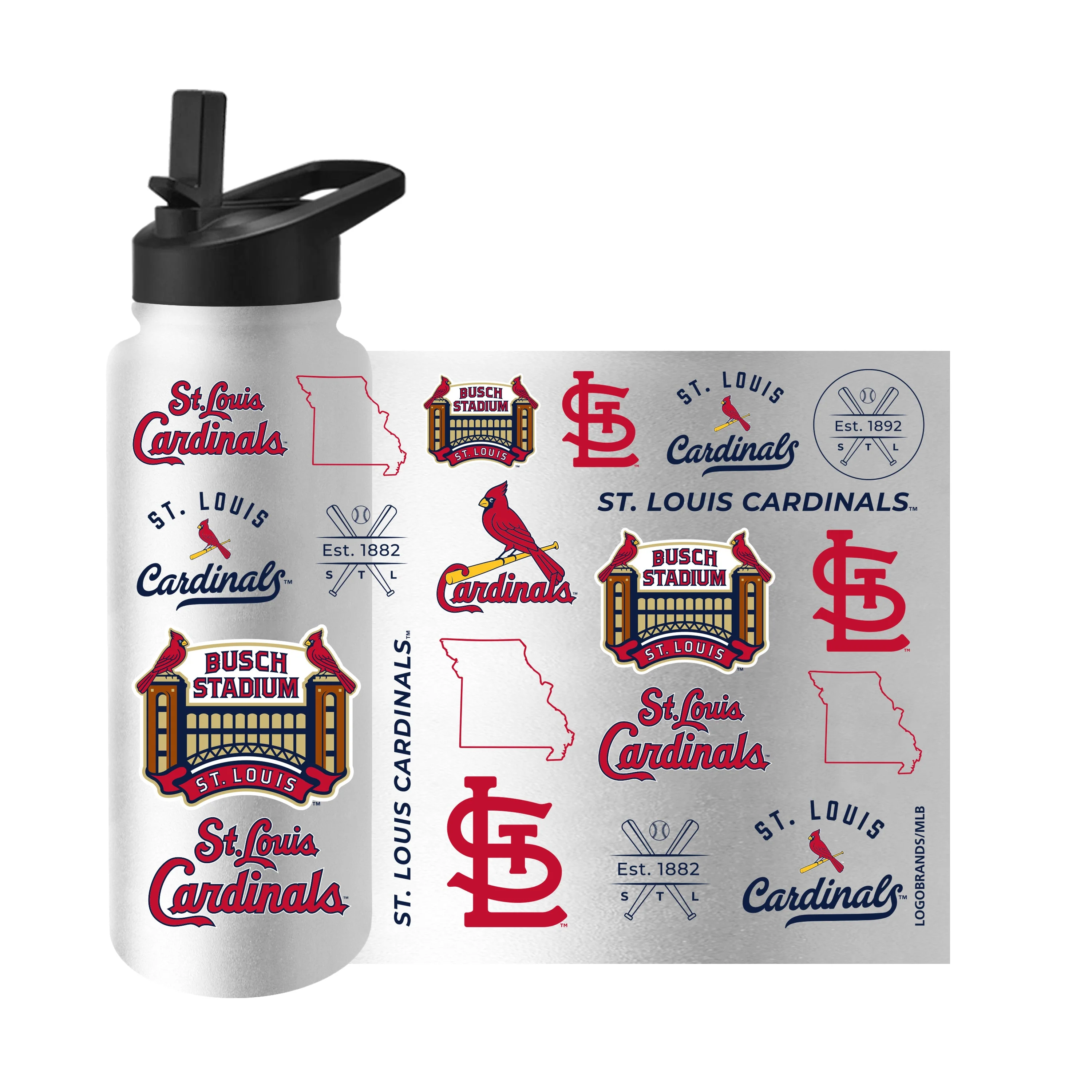 St. Louis Cardinals 34oz Heritage Threds Quencher Bottle - Image 3