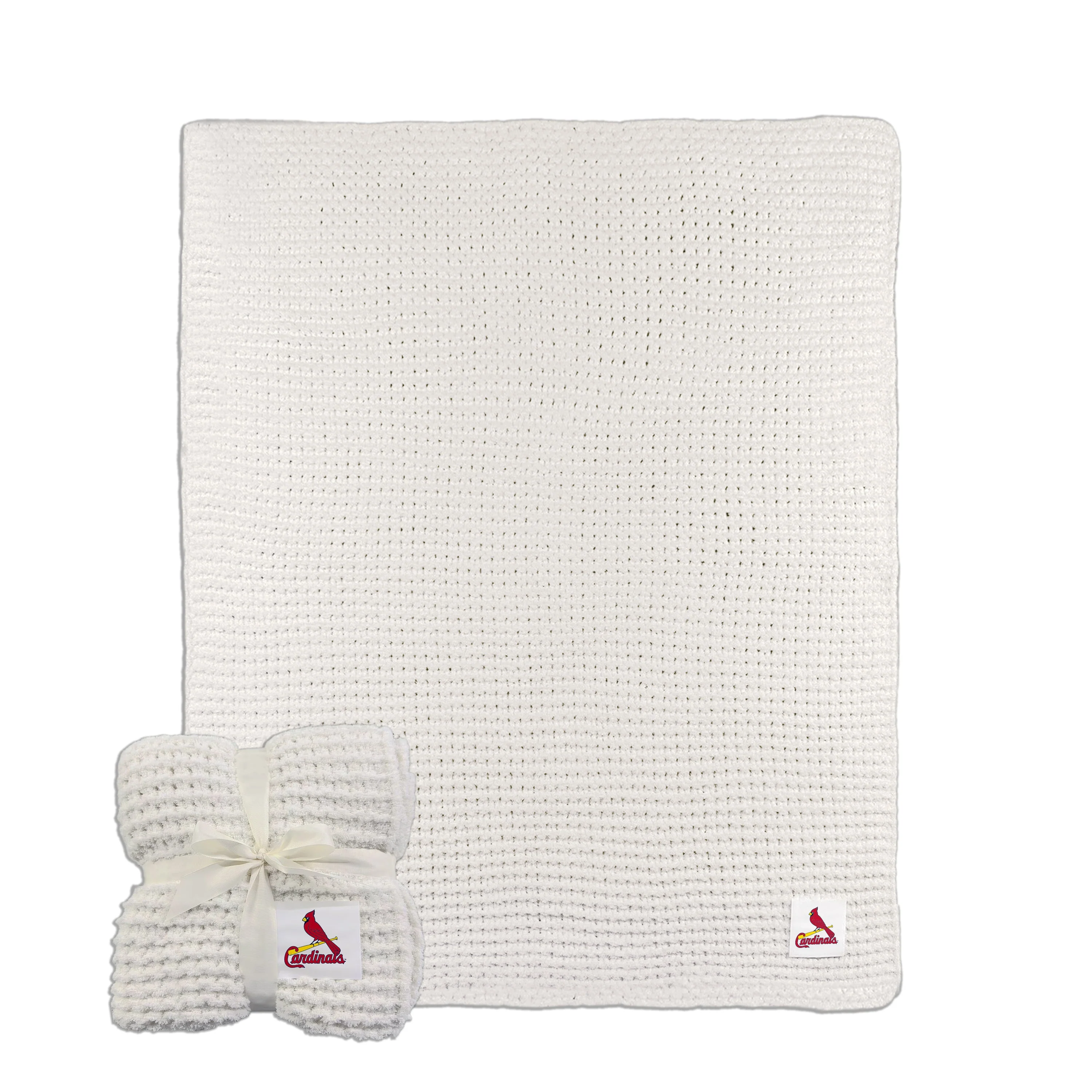 St. Louis Cardinals Ivory Cable Knit Throw 50x60