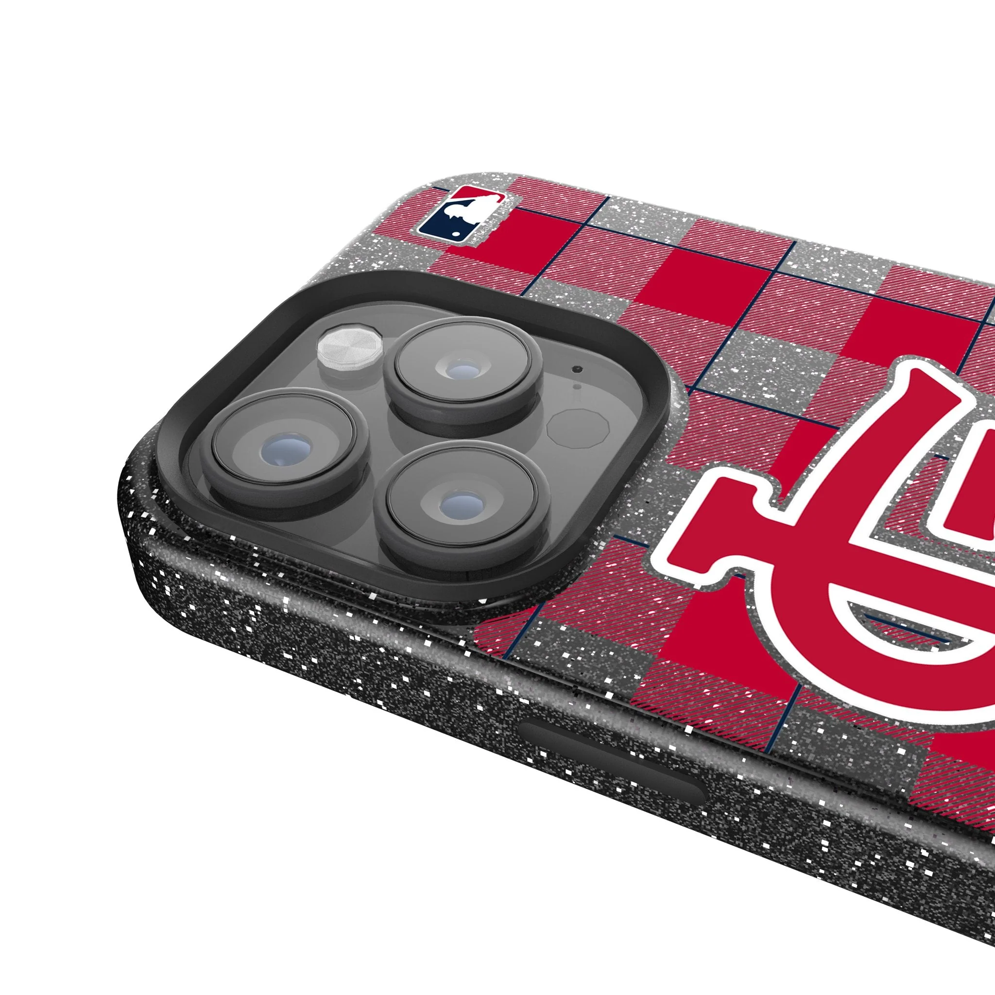 St Louis Cardinals Plaid Bling Phone Case - Image 4