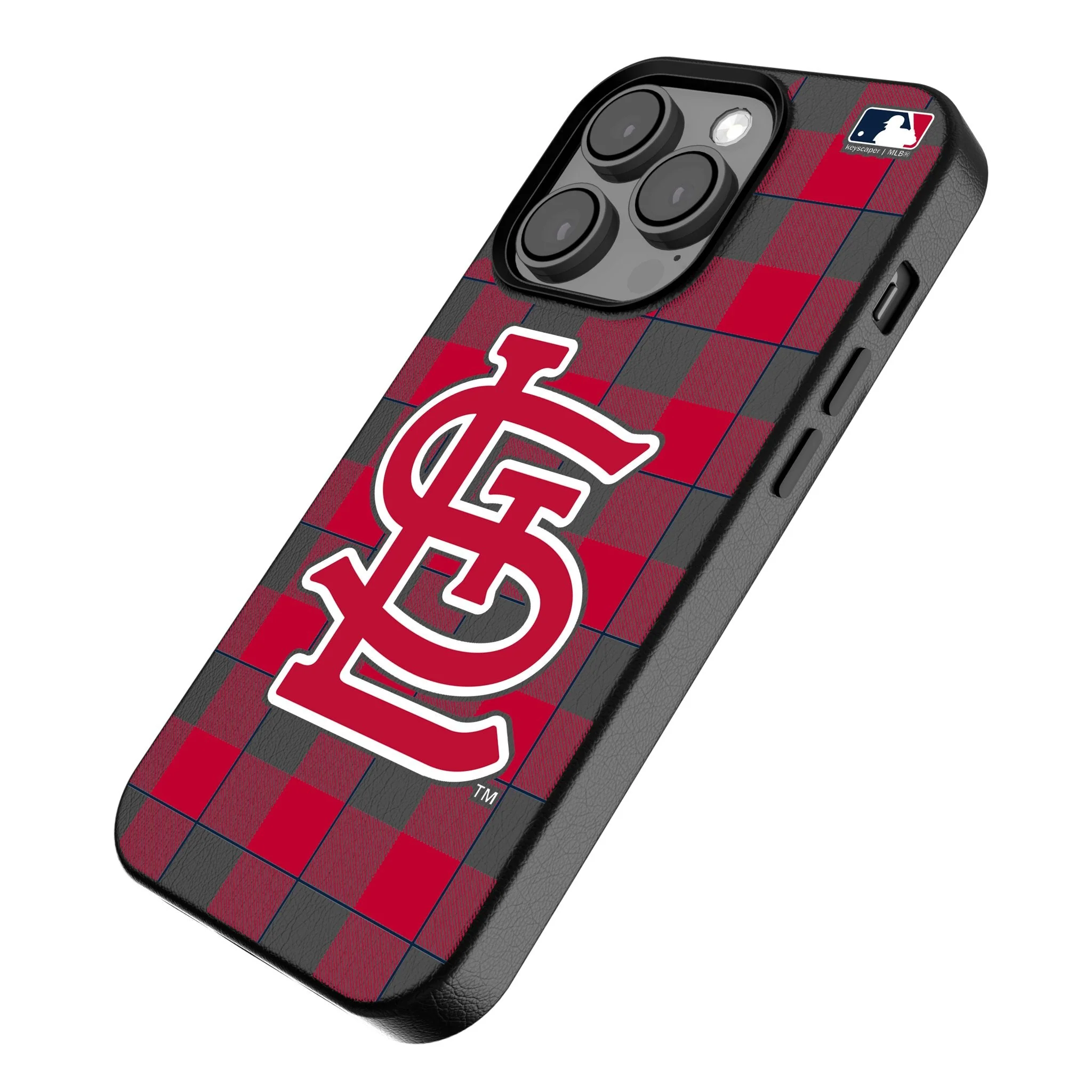 St Louis Cardinals Plaid MagSafe Compatible Phone Case for Apple iPhone - Image 2