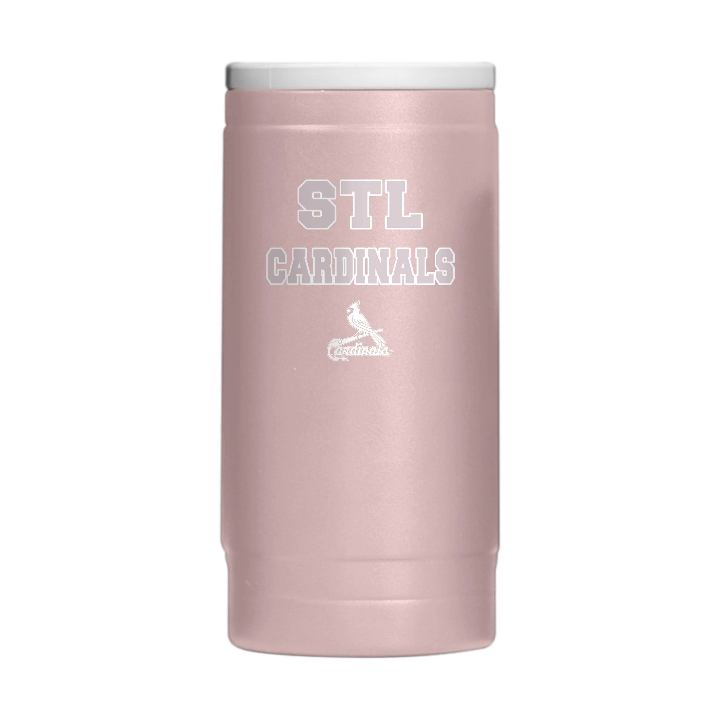 St Louis Cardinals Stencil Powder Coat Slim Can Coolie