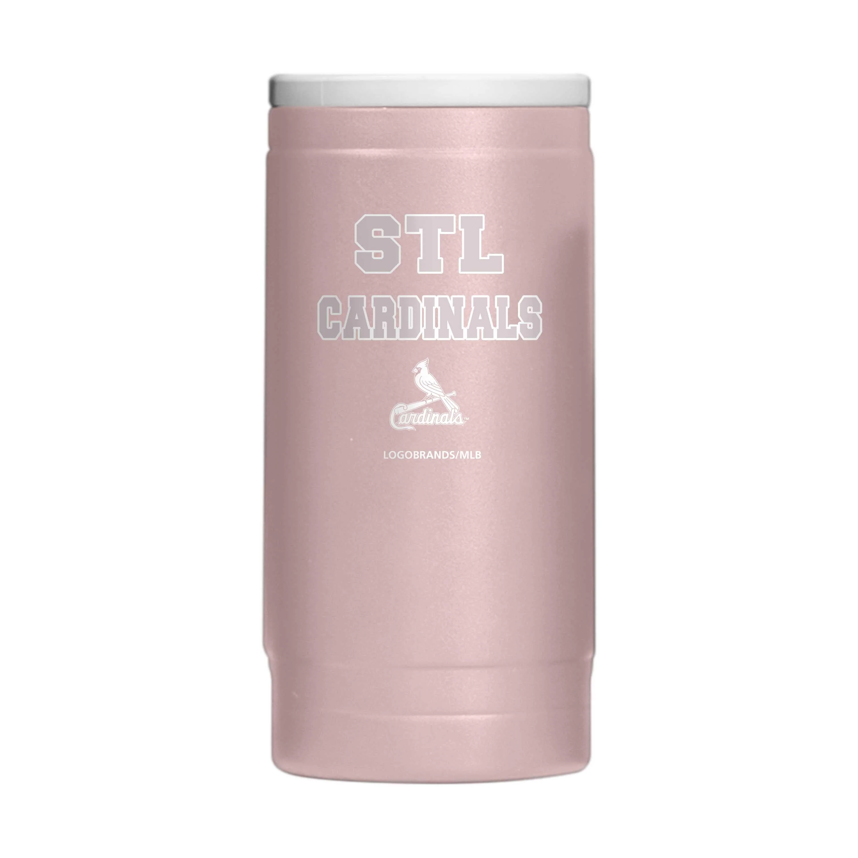 St Louis Cardinals Stencil Powder Coat Slim Can Coolie - Image 2