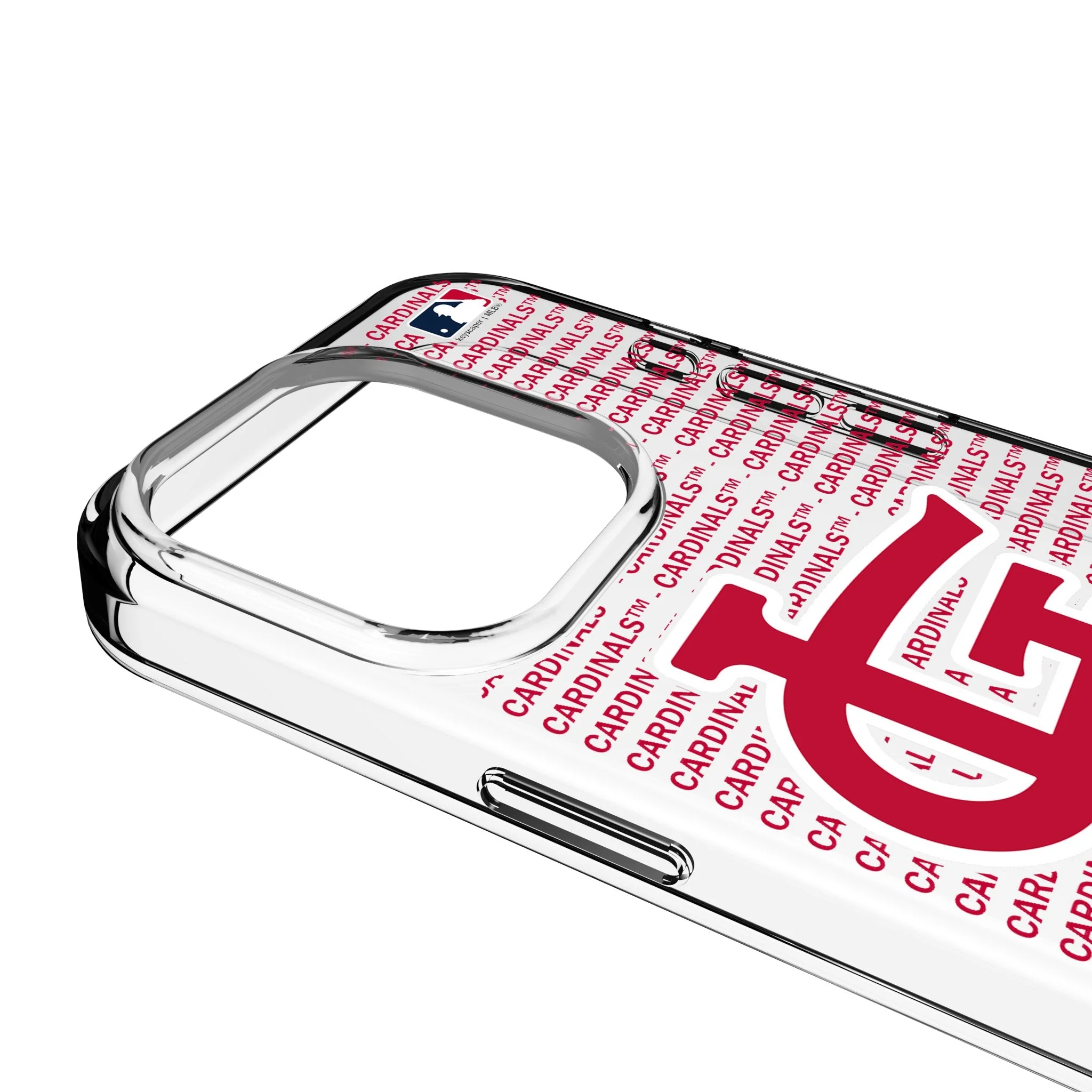 St Louis Cardinals Text Backdrop Clear Phone Case for Apple iPhone - Image 3