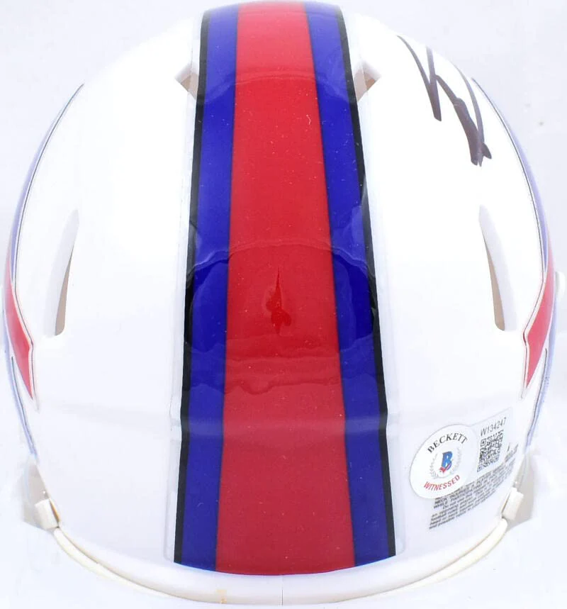 Stefon Diggs Autographed Buffalo 2021 Speed Mini Helmet-Beckett W Hologram Black - Image 4