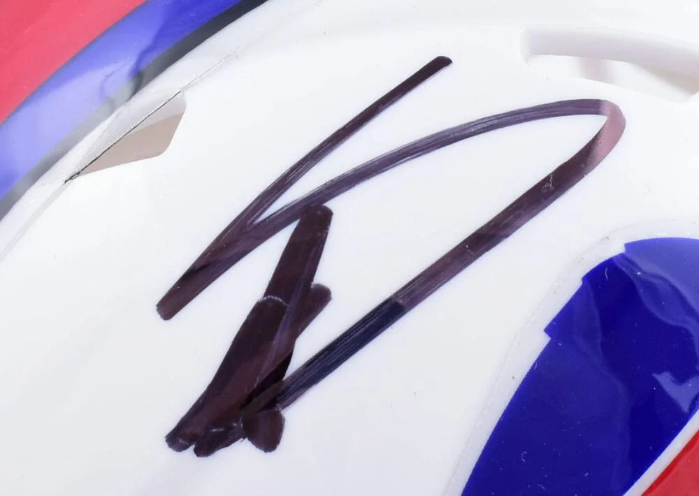 Stefon Diggs Autographed Buffalo 2021 Speed Mini Helmet-Beckett W Hologram Black - Image 5
