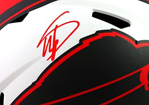 Stefon Diggs Autographed Buffalo Bills Lunar Speed F/S Helmet- Beckett W Red - Image 5